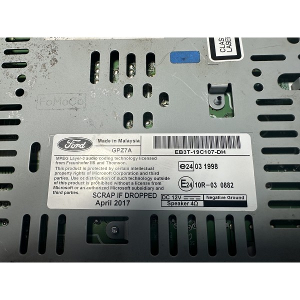 Radio Aparelho Multimidia Ford Ranger 2016/2021 Original